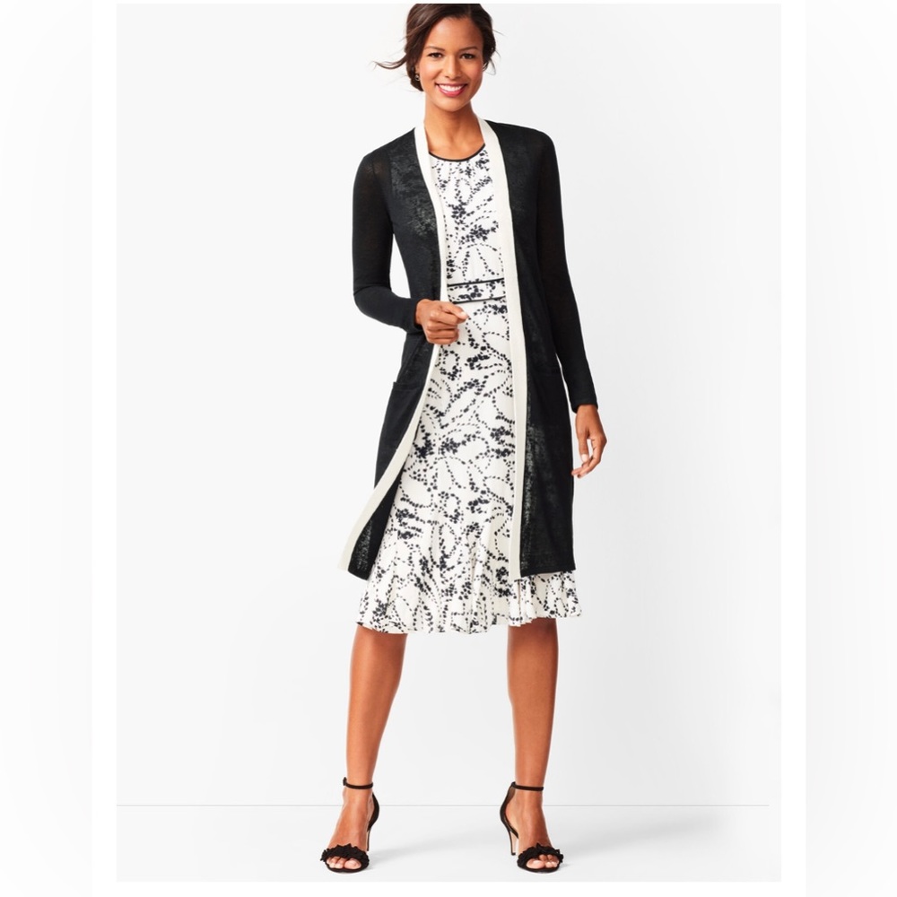 Linen tipped navy duster